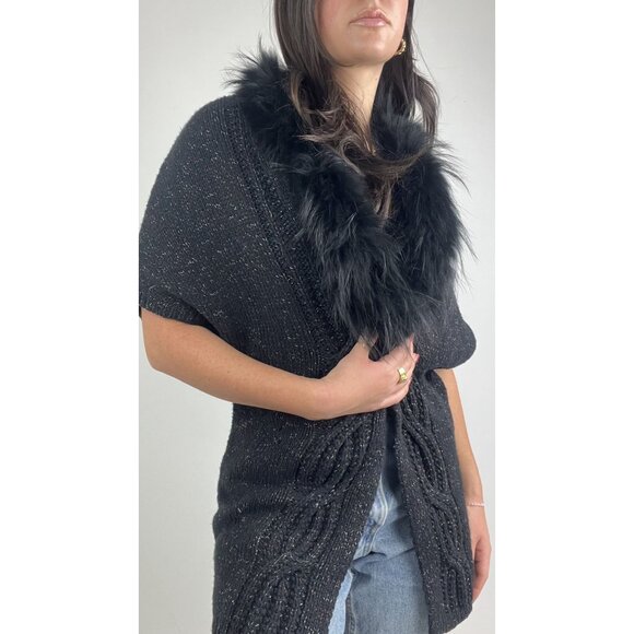 Olsen Europe Fur Trim Cardigan Sweater - Picture 13 of 16